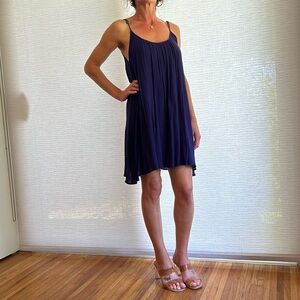 Indigo purple flowy beach mini dress or can be used as a cover-up. M